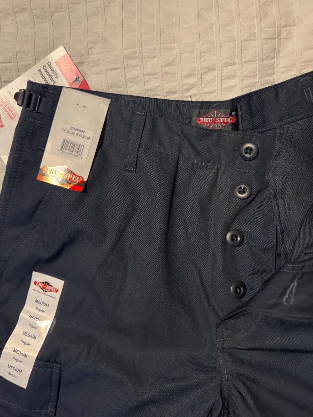 Navy blue True-Spec BDU trousers, medium, NWT